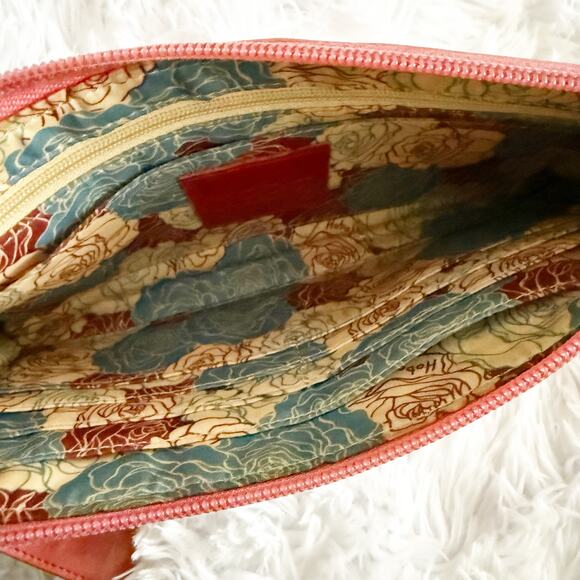 HOBO | Vida Coral Pink Clutch Wallet Wristlet Bag Zip Closure | 10"x5.25" - Picture 5 of 7